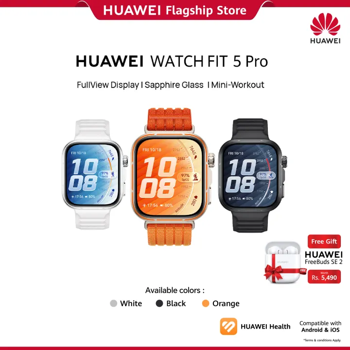 Huawei Watch Fit 5 Pro | ECG sensor | Battery life up to 10 Days | Mini-Workout | Sapphire Glass