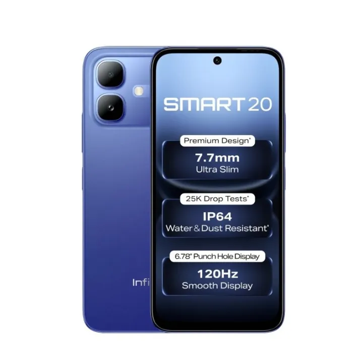 Infinix Smart 20 4G Smartphone 4GB RAM 64GB Storage, 6.6â€ HD+ Display, 5200mAh Battery, Dual SIM